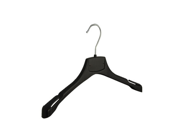 Mantelhanger - Kostuumhanger - Jassenhanger - Kinderen - MRA36 - 10 Stuks - Kunststof - Zwart - Gebogen Model - Schouderverbreding 2,2 cm - Rokinkepingen - 36 cm - Kinderhanger - Kledinghanger - Kleerhanger - MRA-Serie