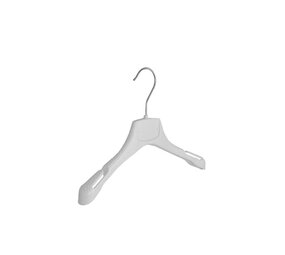 Mantelhanger - Kostuumhanger - Jassenhanger - Kinderen - MRA32 - 50 Stuks - Kunststof - Wit - Gebogen Model - Schouderverbreding 2,2 cm - Rokinkepingen - 32 cm - Kinderhanger - Kledinghanger - Kleerhanger - MRA-Serie