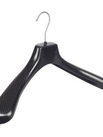 Mantelhanger - Kostuumhanger - Jassenhanger - Volwassenen - GP45 - 30 Stuks - Kunststof - Zwart - Gebogen Model - Schouderverbreding 7 cm - 45 cm - Kledinghanger - Kleerhanger - GP-Serie