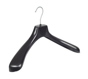 Mantelhanger - Kostuumhanger - Jassenhanger - Volwassenen - GP45 - 40 Stuks - Kunststof - Zwart - Gebogen Model - Schouderverbreding 7 cm - 45 cm - Kledinghanger - Kleerhanger - GP-Serie