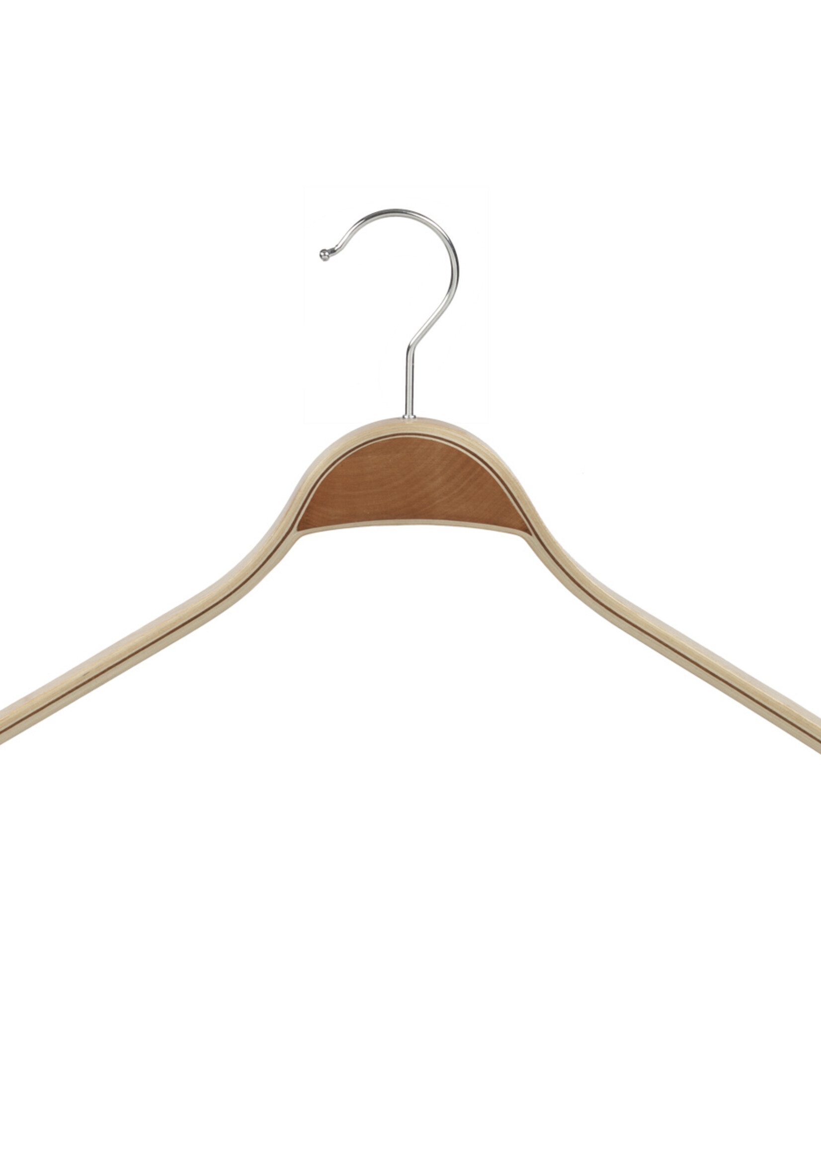 Mantelhanger - Kostuumhanger - Jassenhanger - Volwassenen - 7717H - 12 Stuks - Berkenhout - Naturel Gelakt - Schouderverbreding 1,8 cm - 42 cm - Rokinkepingen - Kledinghanger - Kleerhanger