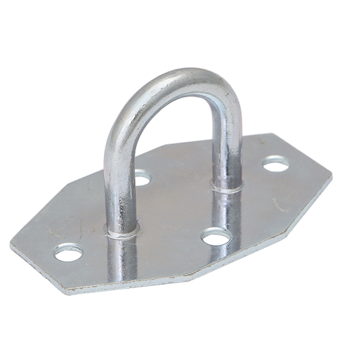 BEUGEL MET 8-HOEKIGE PLAAT, VERZINKT 30MM (PER 100 STUKS)