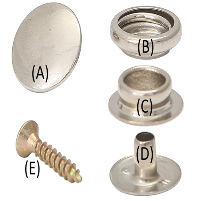 PRESS STUD, PART E (PER 100 PIECES)