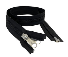 KROKO SPIRAL ZIPPER, BLACK 100 CM