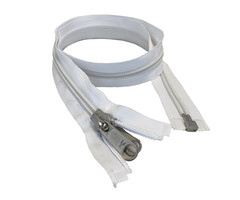 KROKO SPIRAL ZIPPER, WHITE 100 CM