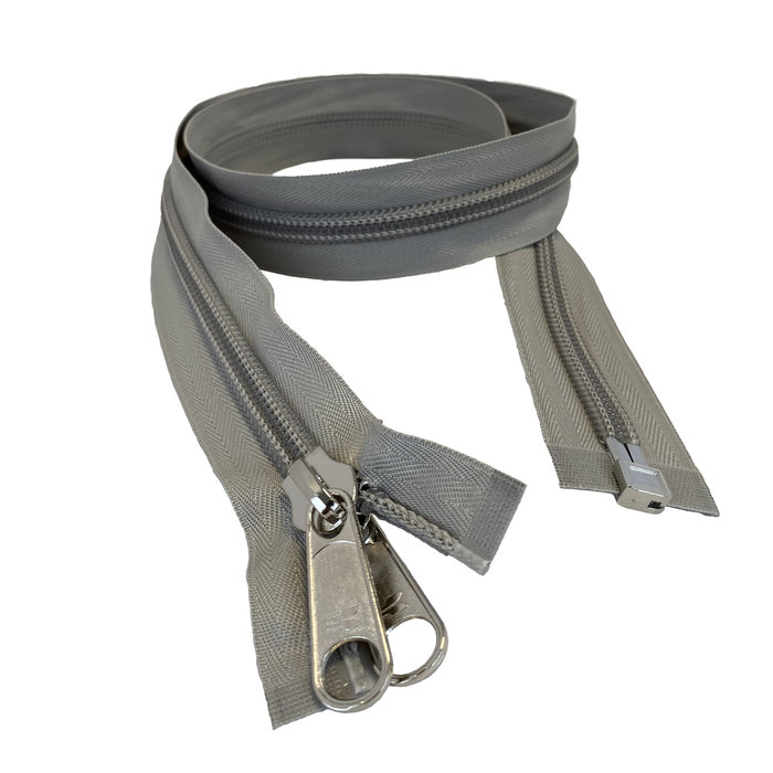 KROKO SPIRAL ZIPPER, GREY 400 CM