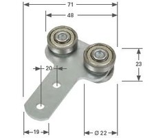 DUBBELE RUNNER MET 2 BOORGATEN- STAAL, RAIL NR. 100