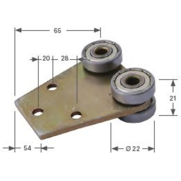 DUBBELE RUNNER MET 3 BOORGATEN- STAAL, RAIL NR. 100