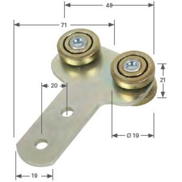 KROKO  RUNNER MET RVS SCHROEVEN, RAIL NR. 45