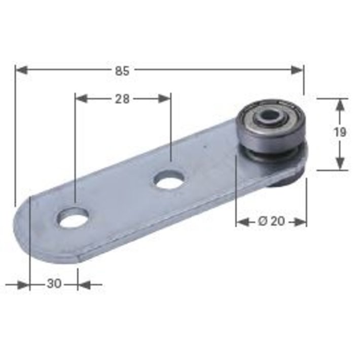 ENKELE RUNNER- STAAL, 2-GATS SCHIENE NR. 45