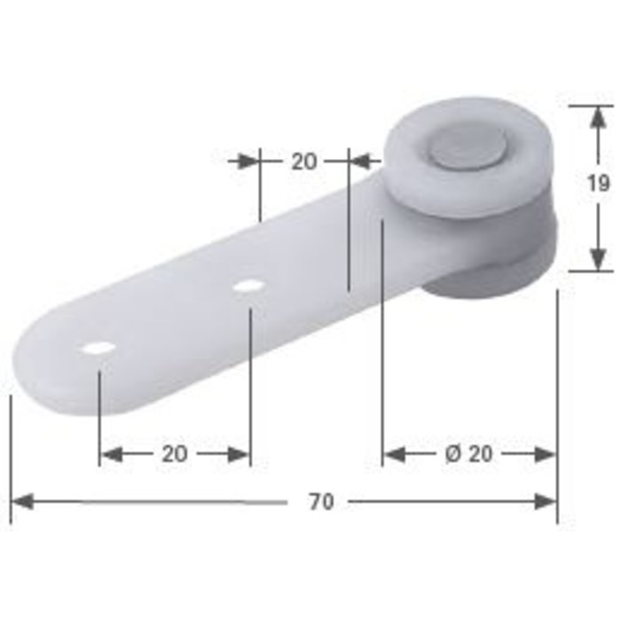 ENKELE RUNNER- KUNSTSTOF, RAIL NR. 45