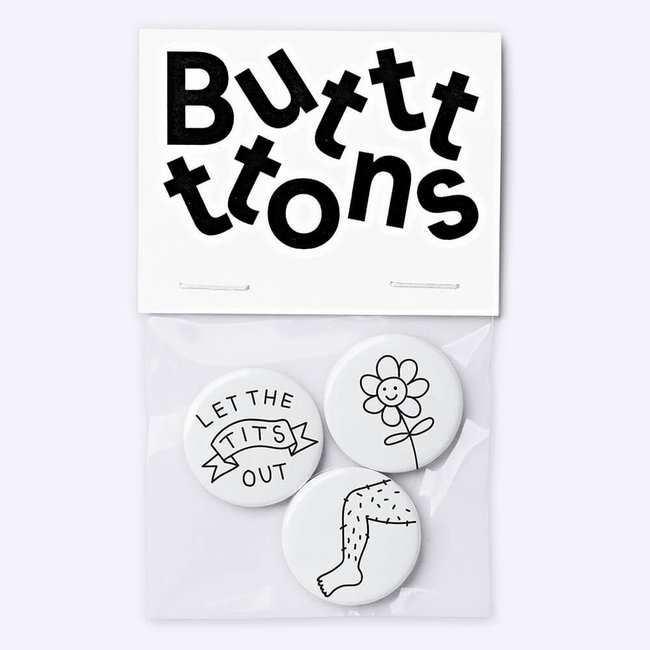Dicks Don't Lie Buttons Let the Tits out - 3 stuks