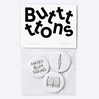 Dicks Don't Lie Buttons Hairy Bum Squad - 3 stuks