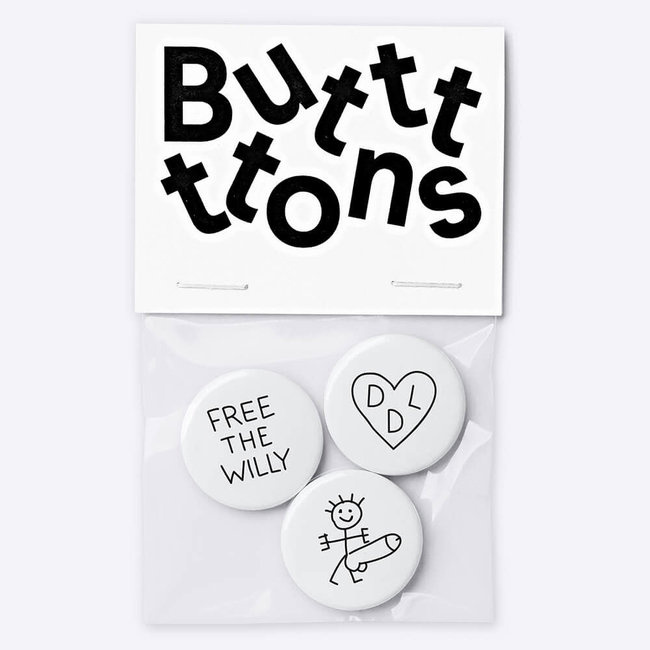 Dicks Don't Lie Buttons Free the Willy - 3 stuks