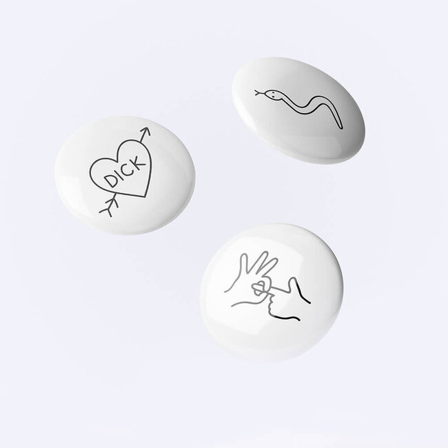 Dicks Don't Lie Buttons Dick - 3 stuks