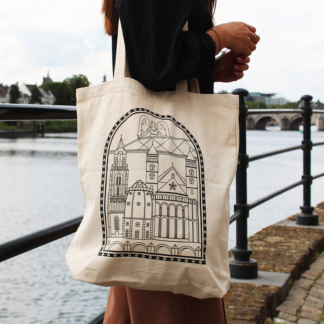 Pierre Maastricht Tote bag 'Us Sjoen Mestreech' wit-crème