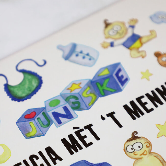 Limburgs Kwartet Wenskaart 'Perficia mèt 't menneke!'