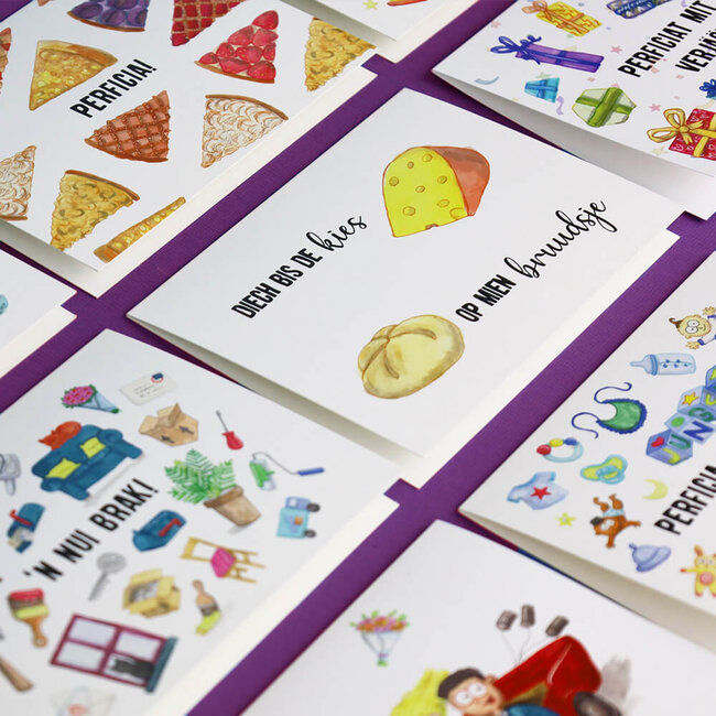 Limburgs Kwartet Wenskaart 'Perficia mèt 't menneke!'