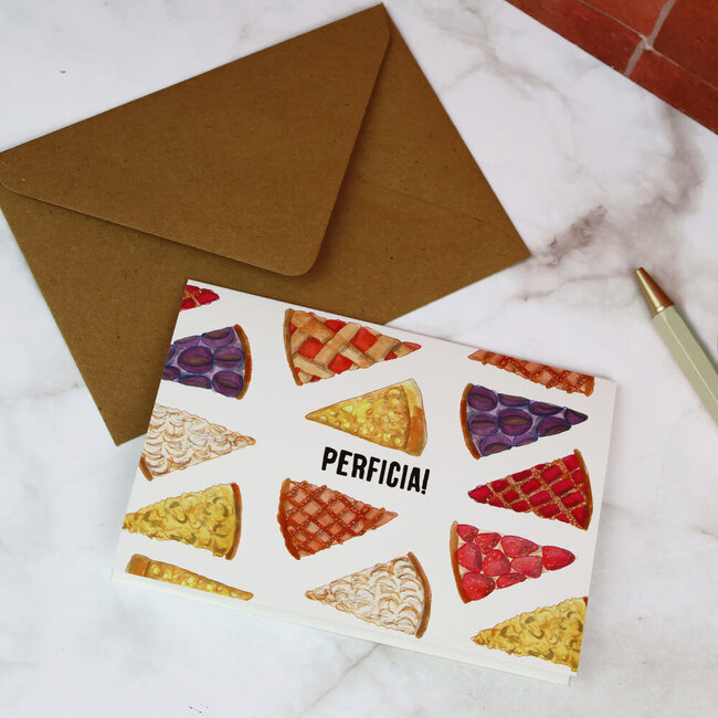 Limburgs Kwartet Wenskaart vlaai 'Perficia!'