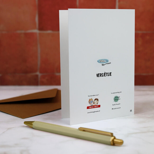 Limburgs Kwartet Wenskaart 'Diech bis 't grummelke op miene pudding'