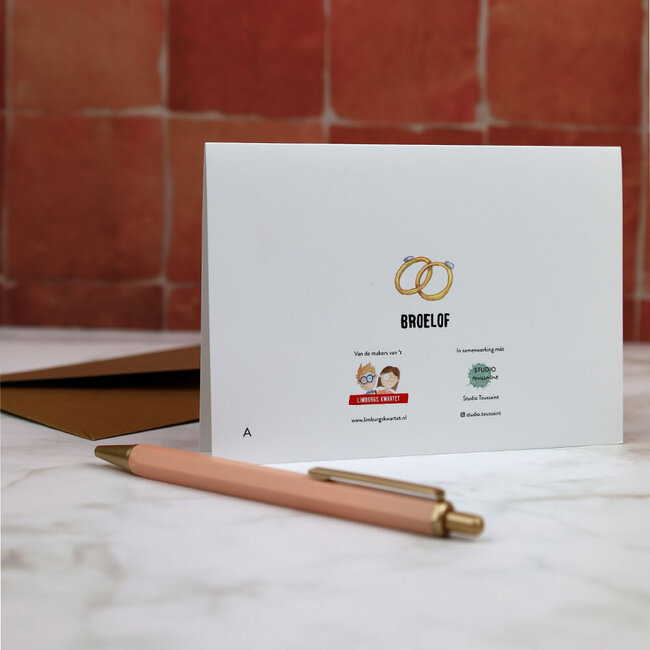 Limburgs Kwartet Wenskaart 'Trouwoto Väöl gelök same'