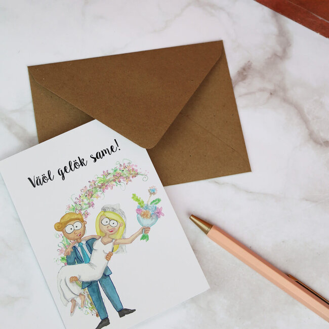 Limburgs Kwartet Wenskaart 'Köppelke väöl gelök same"