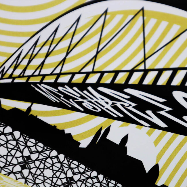 Daniel Heynen Ansichtkaart Hoge Brug art illustratie