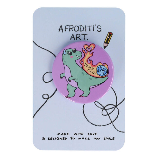 Afroditi's Art Button Very chill dino