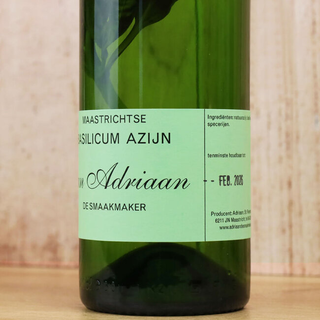 Adriaan de Smaakmaker Maastrichtse Basilicum azijn - 350 ml