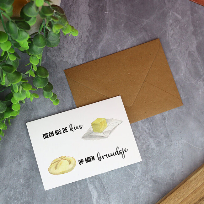 Limburgs Kwartet Wenskaart 'Diech bis de kies op mien bruudsje'
