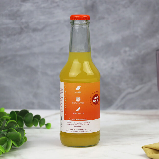 Prop's brewery Kombucha mango, sinaasappel en rode peper - 250 ml