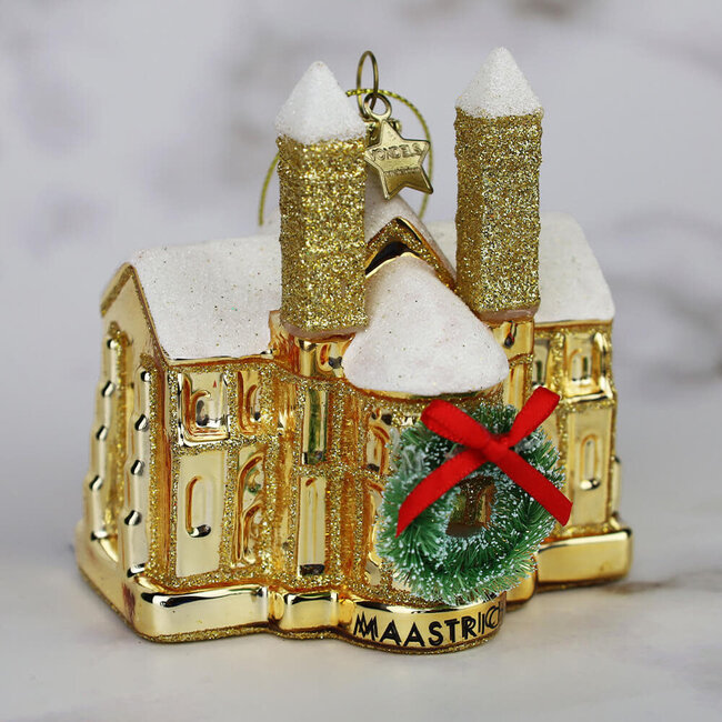 Vondels Glazen Kerstornament Sint Servaas Basiliek - goud