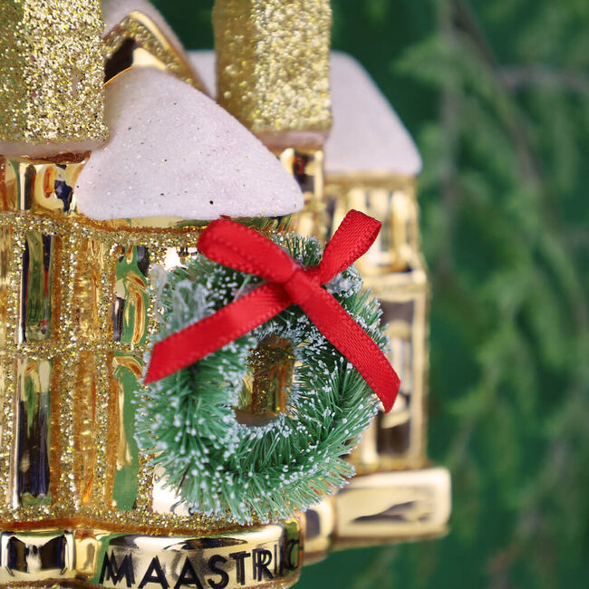 Vondels Glazen Kerstornament Sint Servaas Basiliek - goud