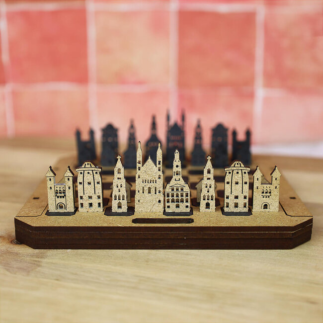 Meuq Design Schaakbord Maastricht set - 15 cm