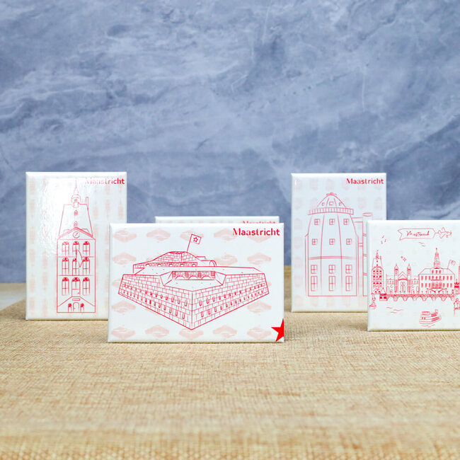 Maastricht Store Magneet Dinghuis wit-rood