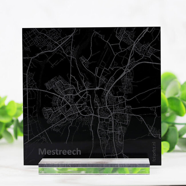 FCK PRFCT Tegeltje 'Mestreech' plexiglas - zwart