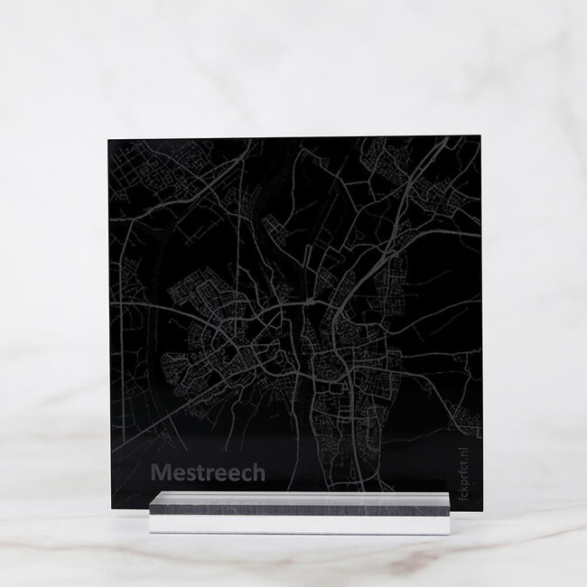 FCK PRFCT Tegeltje 'Mestreech' plexiglas - zwart