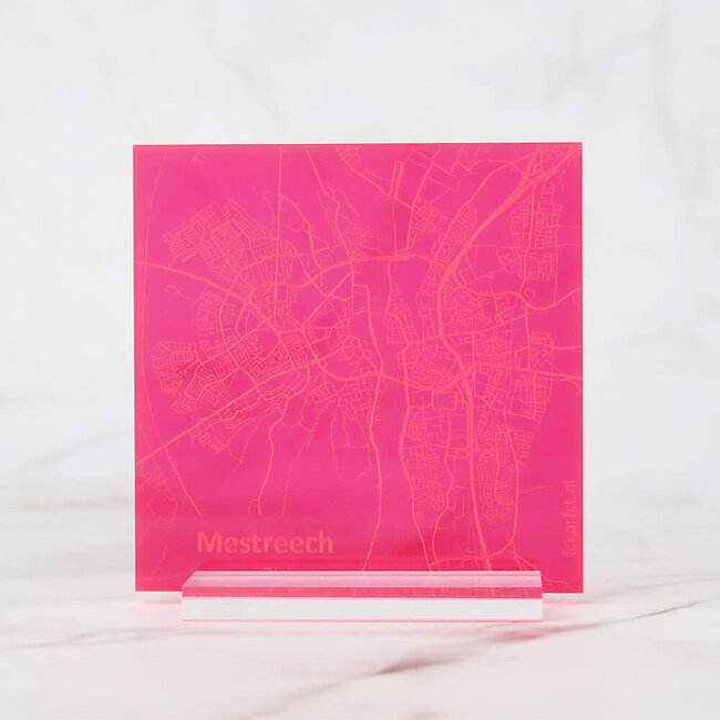 FCK PRFCT Tegeltje 'Mestreech' plexiglas - roze