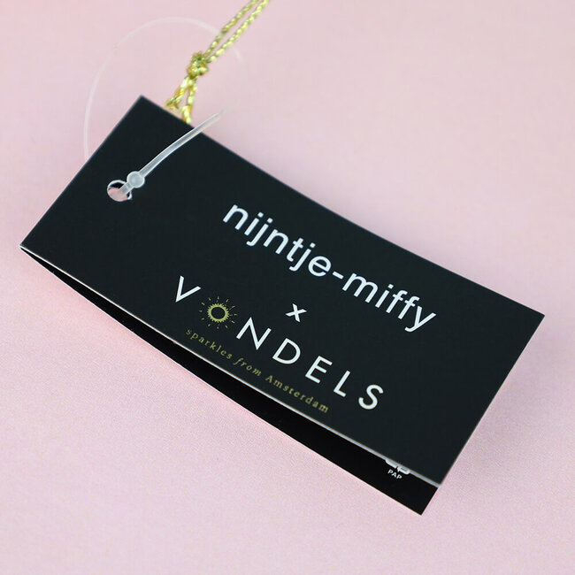 Vondels Kerstornament Nijntje engel glas - goud