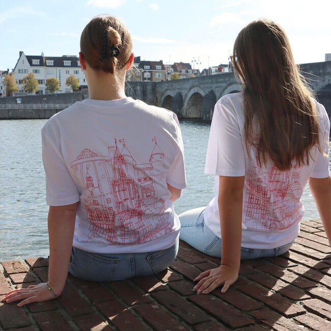 Maastricht Store T-shirt lijntekening Maastricht - wit