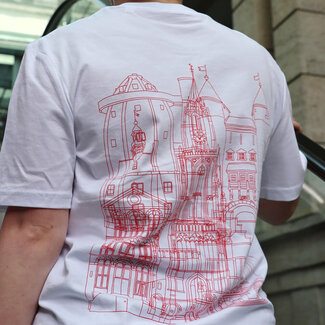 Maastricht Store T-shirt lijntekening Maastricht - wit