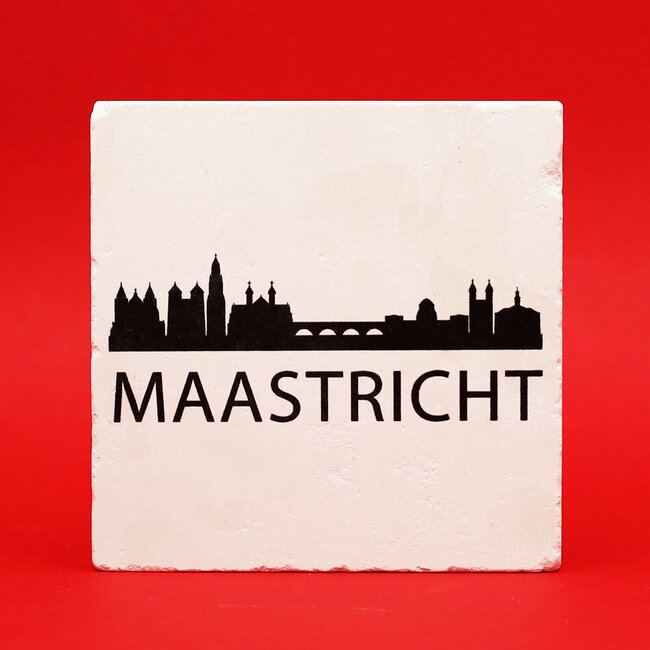 Artige Tegel skyline Maastricht natuursteen - wit