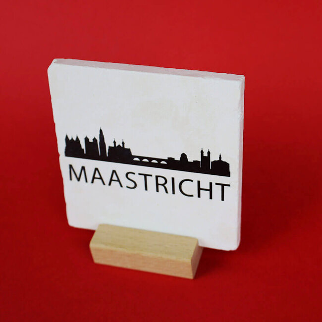 Artige Tegel skyline Maastricht natuursteen - wit