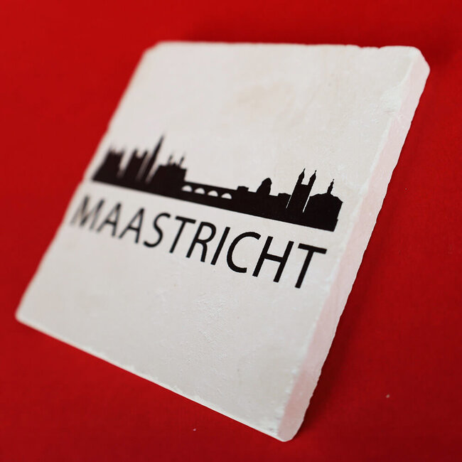 Artige Tegel skyline Maastricht natuursteen - wit