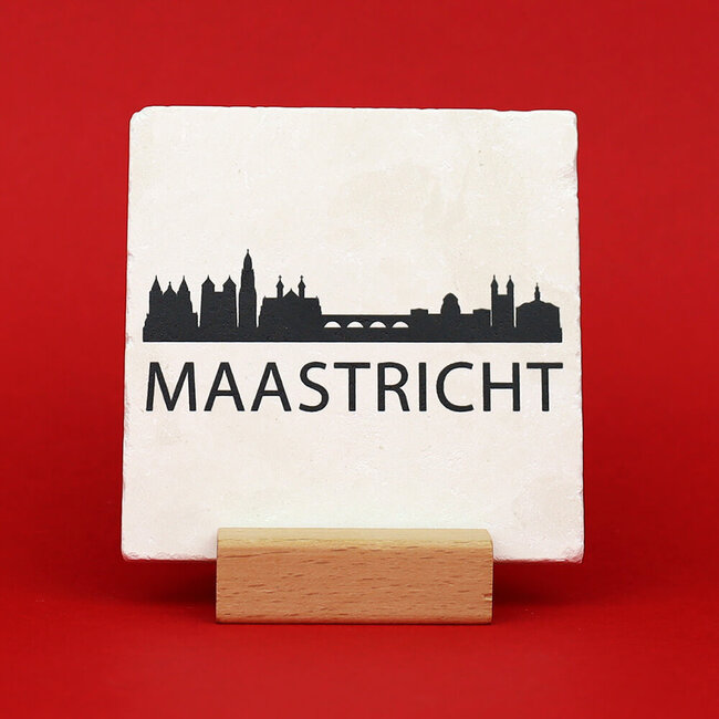 Artige Tegel skyline Maastricht natuursteen - wit