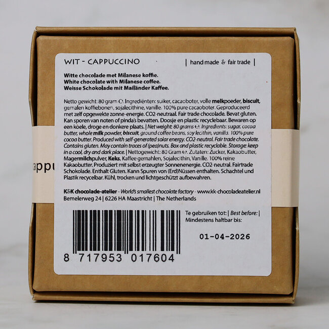 K&K Maastrichtcarré chocolade wit cappuccino - 80 g