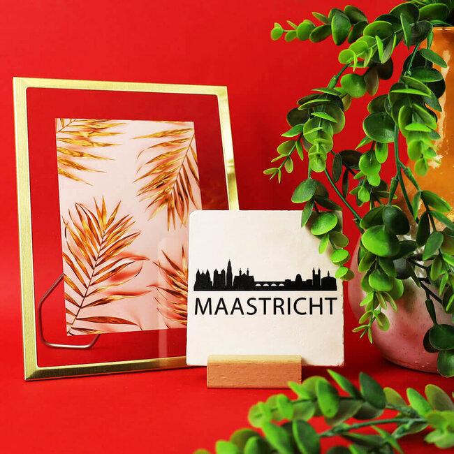 Artige Tegel skyline Maastricht natuursteen - wit