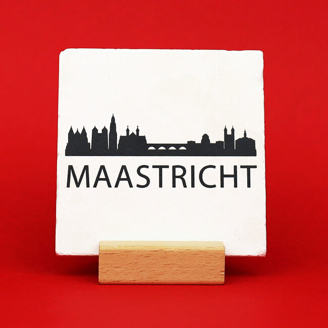 Artige Tegel skyline Maastricht natuursteen - wit