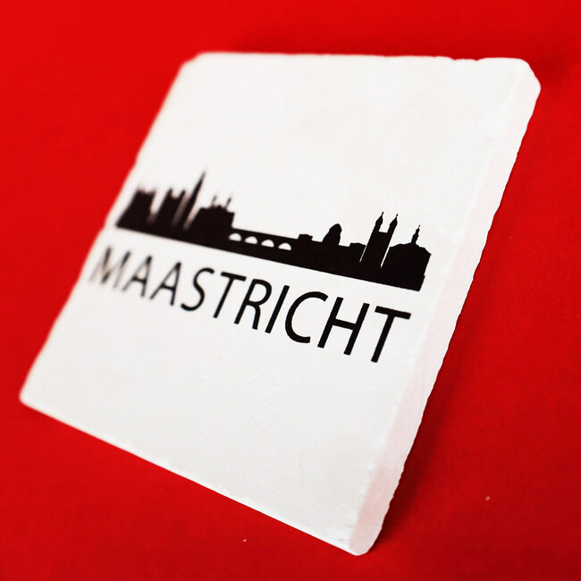 Artige Tegel skyline Maastricht natuursteen - wit