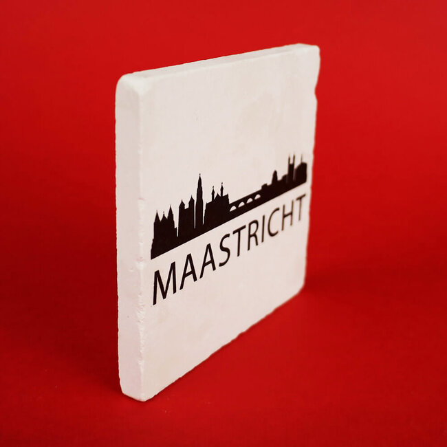 Artige Tegel skyline Maastricht natuursteen - wit